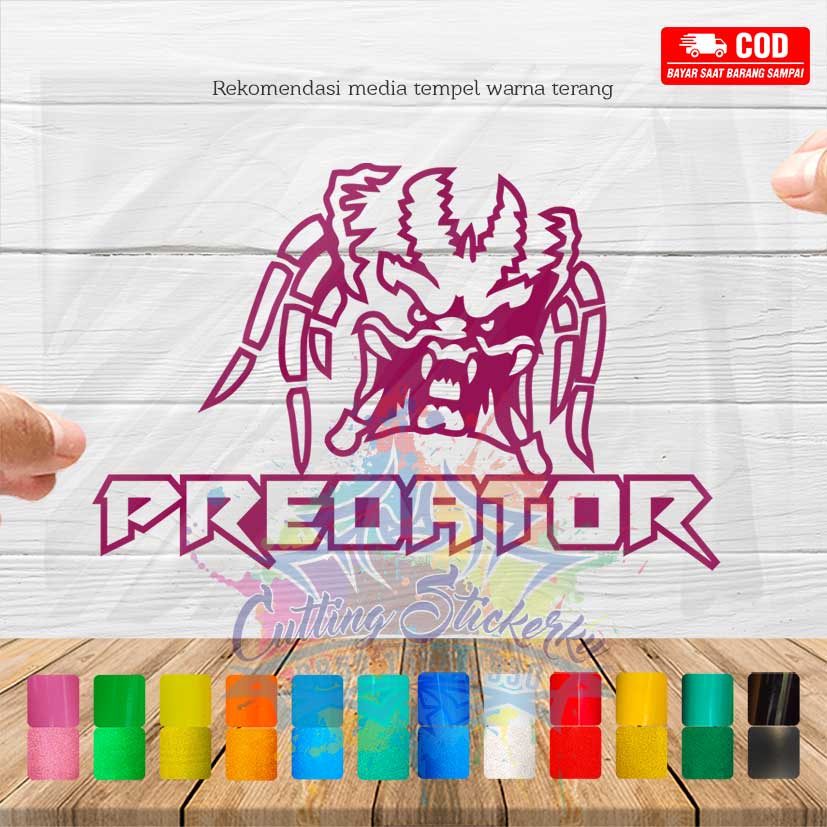 Cutting Stiker Predator Variasi Motor Mobil Sticker Timbul Keren Nyala Dasbor Spakbor Visor Body Kaca Helm Laptop Hologram Reflective Tahan Air Bodi Samping Nama Jepang Scoopy Vario Beat NMAX PCX Vespa Aesthetic Pickup Anime Windshield Kustom Modif