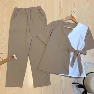 Image of Andin set,,Setelan marshanda,,setelan wanita setelan baju kombinasi terbaru size L dan XL bisa cod