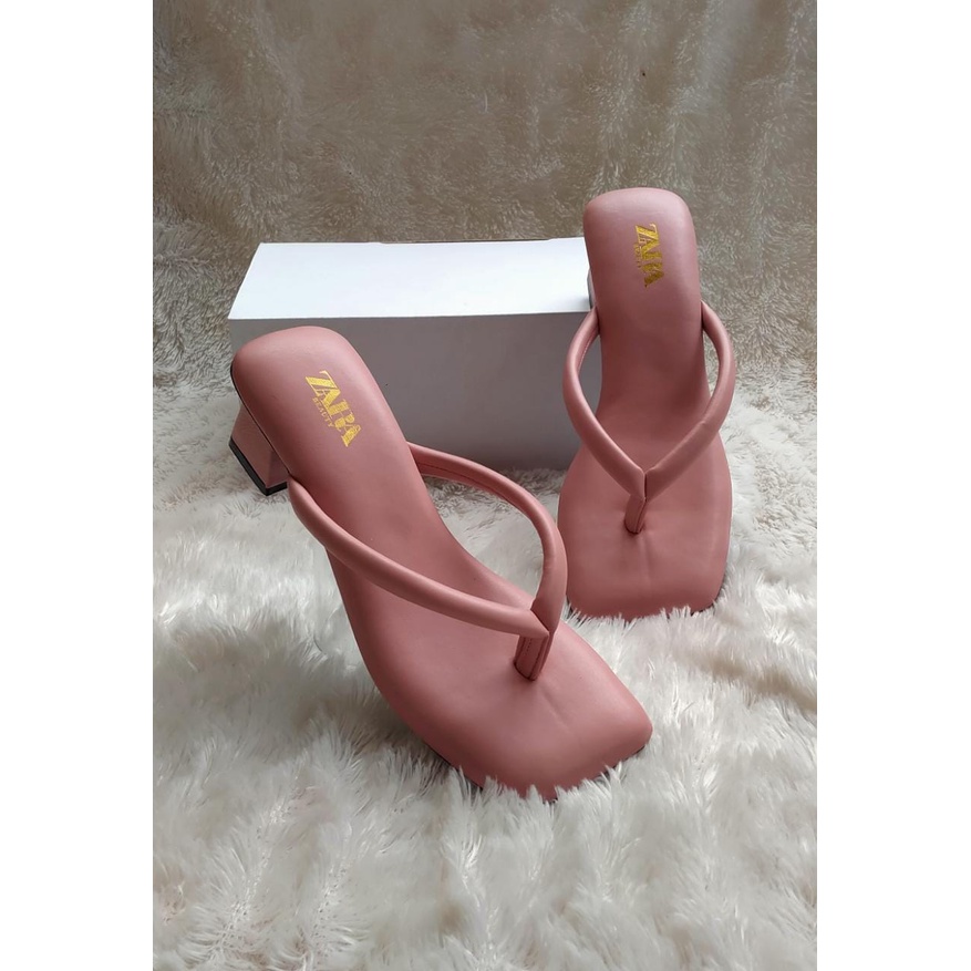 SANDAL WANITA HEELS ZARRA TERBARU JEPIT - BASIC BY KOMERASHOP