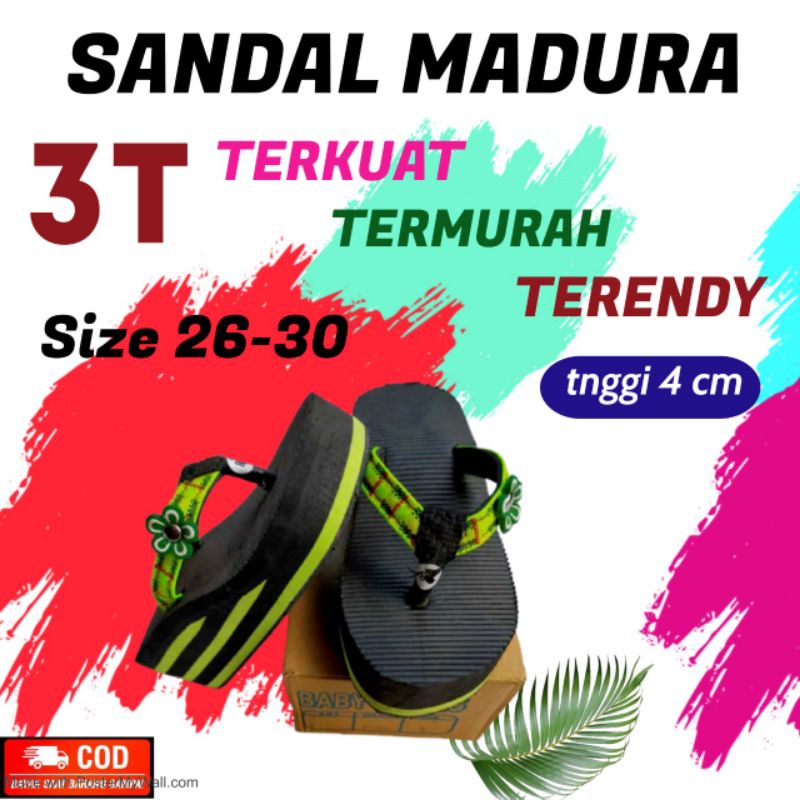 Sandal Madura wedges spon anak cewek terbaru