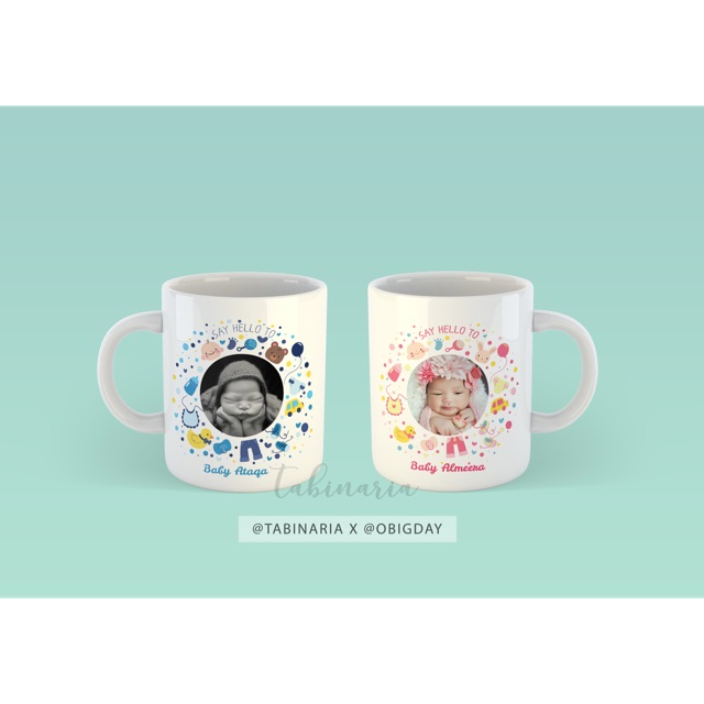 Mug Custom tema Aqiqah (bisa pasang foto)