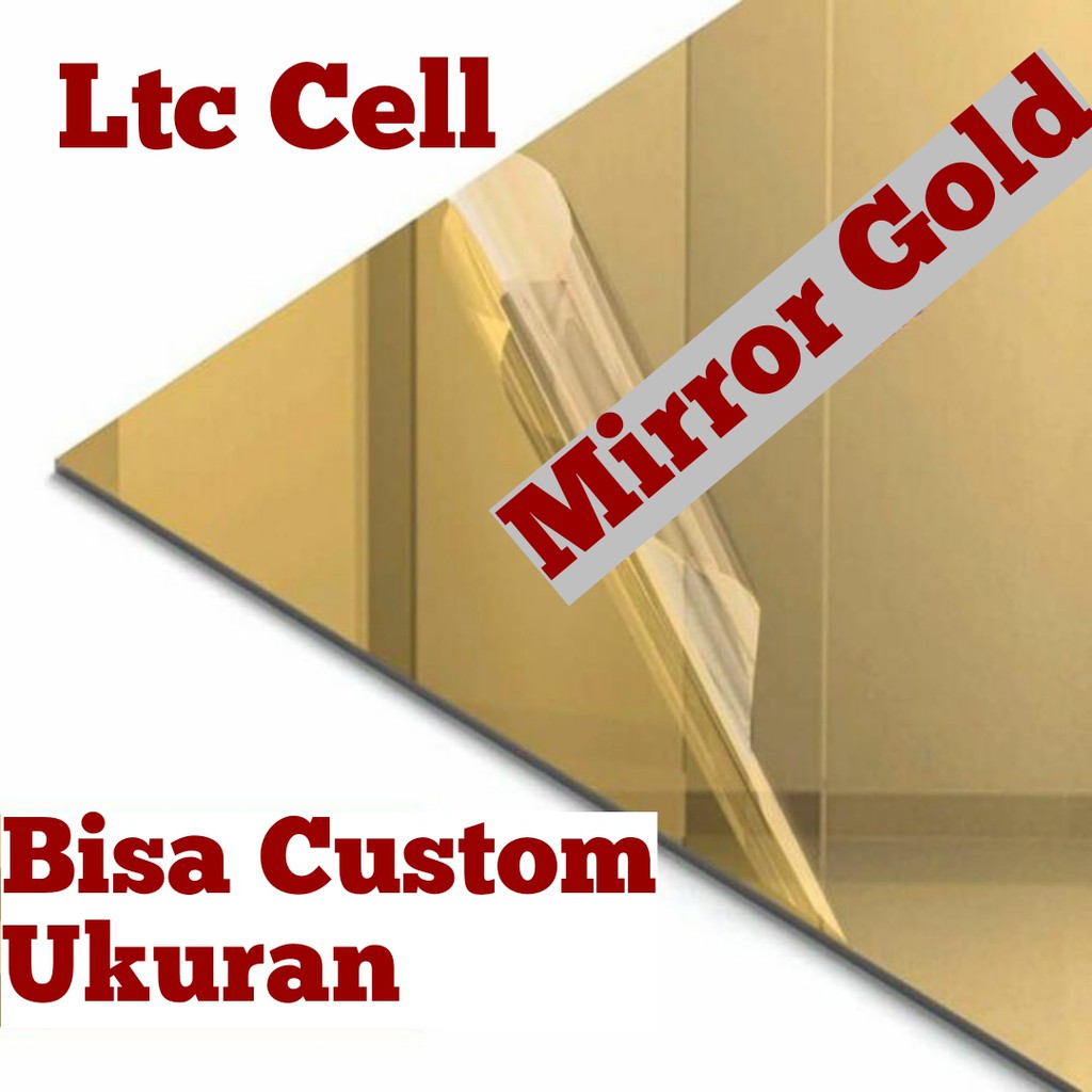 Acrylic MIRROR 2mm Akrilik Custom Gold