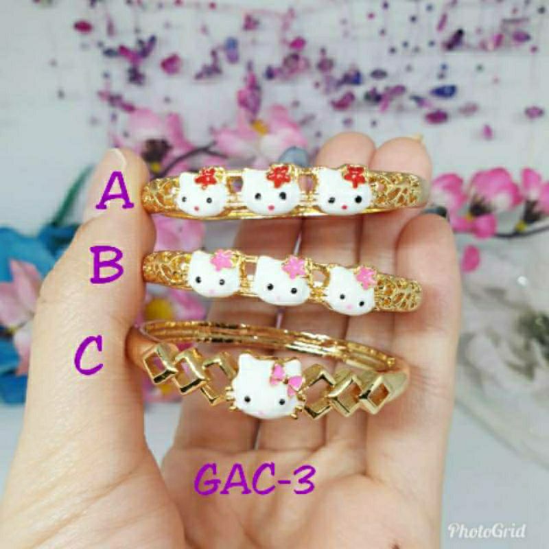 Gelang bangle anak fleksibel gold &amp; silver GBX-14