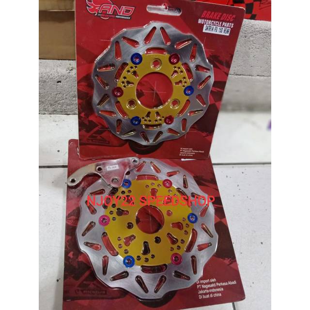 DISC PIRINGAN CAKRAM DEPAN 220MM BELAKANG STANDAR VARIASI PLUS BREKET SATRIA FU 150