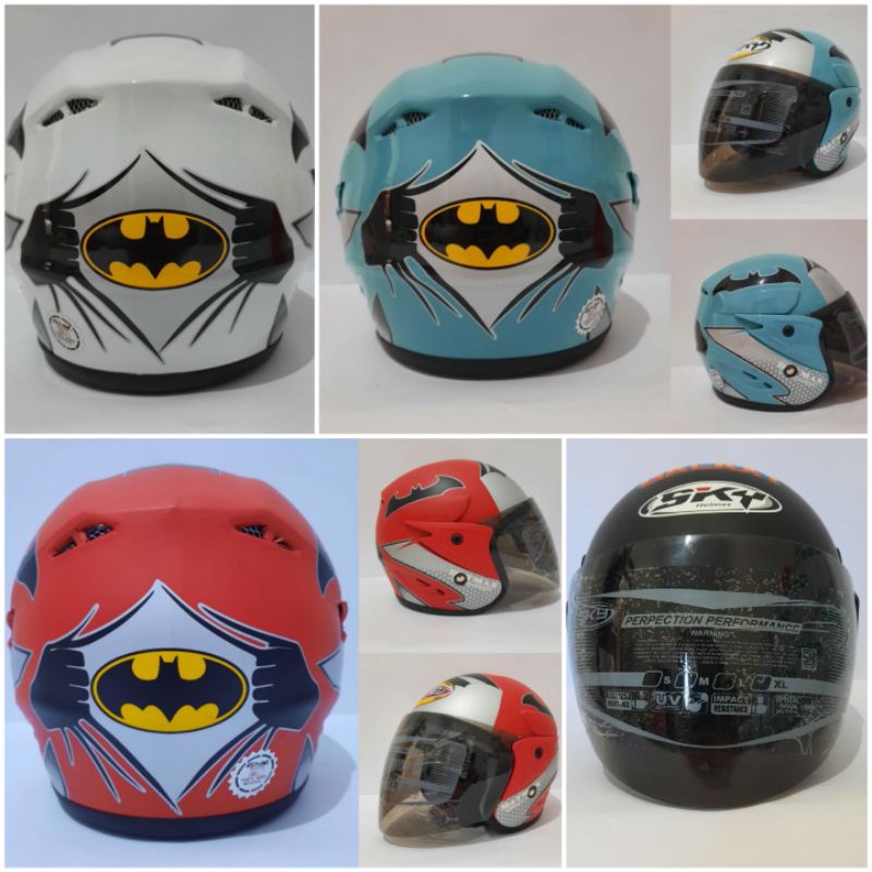 Helm Anak karakter Batman SNI Helm anak cowok usia 3-8 tahun