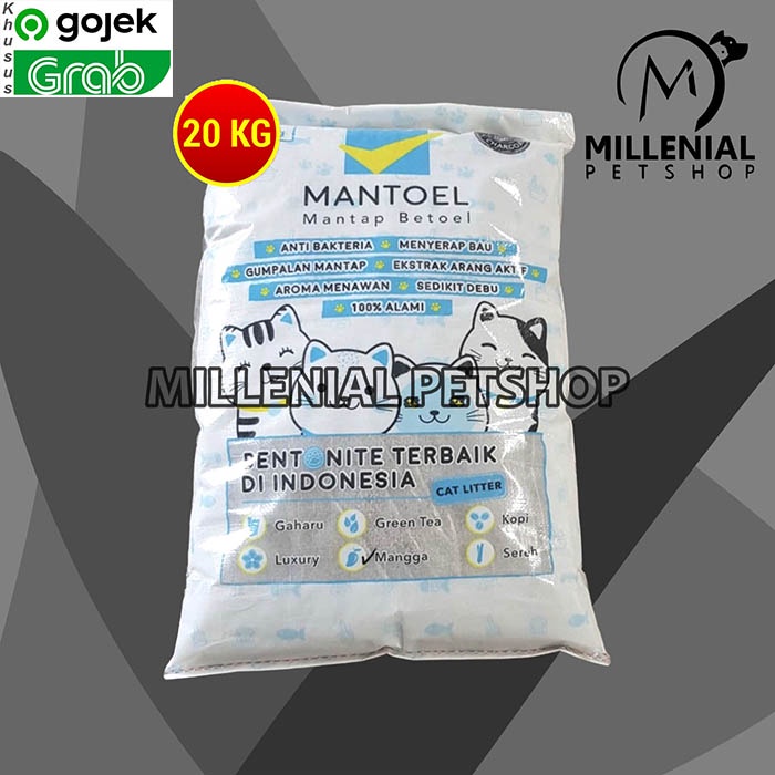 [GOSEND] Pasir Kucing MANTOEL clumping Gumpal 20 kg cat sand litter top 20kg