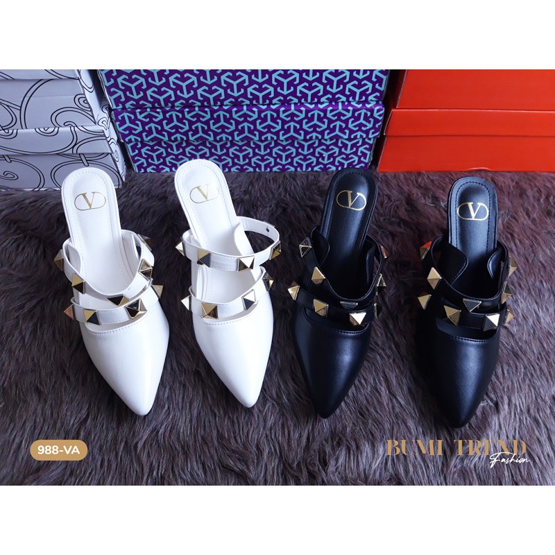 COD | Sandal Hak tinggi | Heels Sepatu Wanita Valentino Ori Real Picture, Premium Import