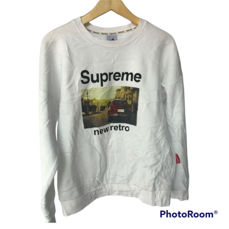 Zaburou.thrift - Thrift Branded Supreme New Retro Crewneck Pria / Crewneck Thrift