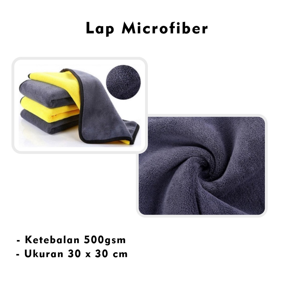 Lap Microfiber 30x30cm Tebal 500gsm Lap Mobil Lap Kain Lap Tebal