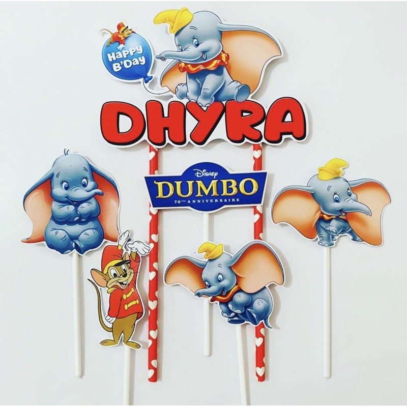 Dumbo Gajah Topper Cake Birthday / Hiasan Kue Ulang Tahun