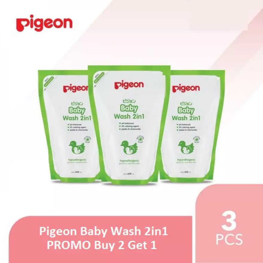 Pigeon Baby Wash 2 in 1 Refill 350ml Buy 2 Get 1 Free