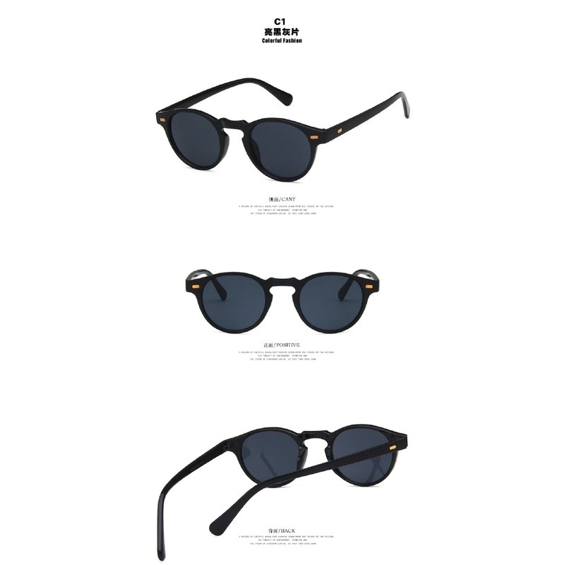 （YUZHU）COD Klasik Barat Putaran Retro Style Sunglasses Pria Kacamata Vintage Yang Berkualitas Tinggi