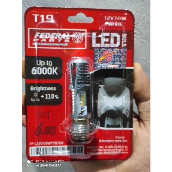 lampu depan led t19 merk federal by astra otoparts