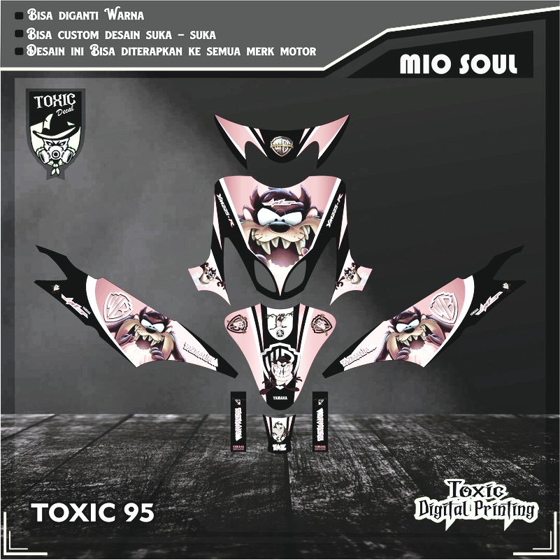 Sticker Decal YAMAHA MIO SPORTY TASMANIA MERAH HITAM