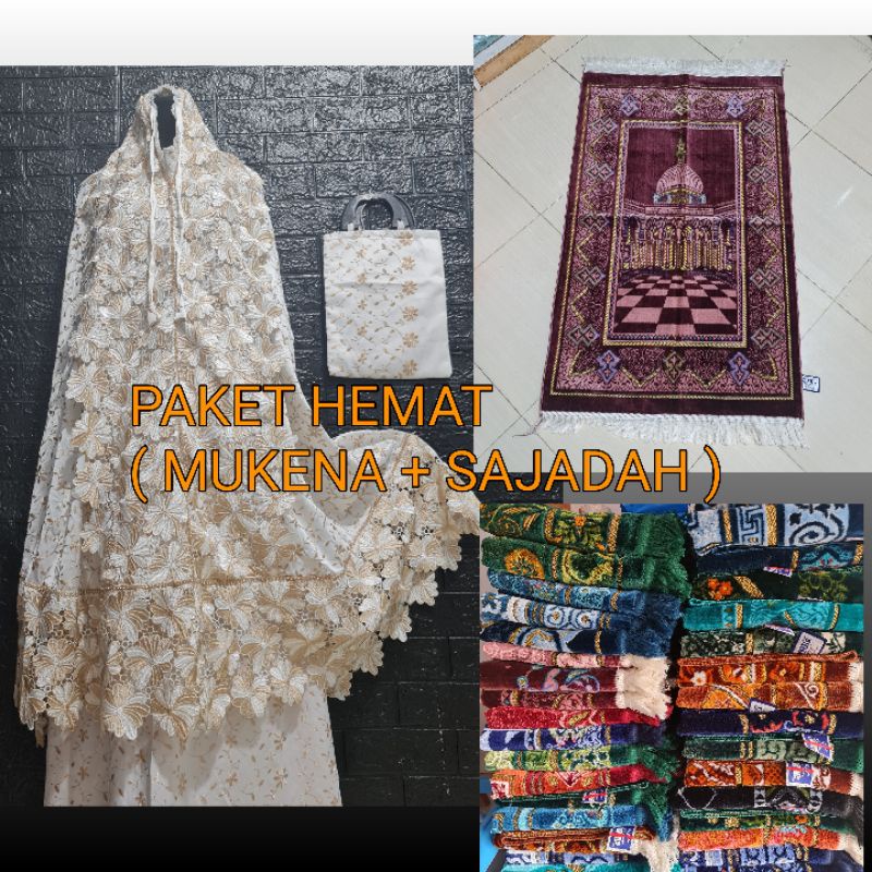 PAKET HEMAT ( Mukena Prada Sutra + Sajadah Turkey )