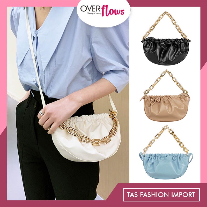 OVERFLOWS.ID Sling Bag Import Ala Korea Tas Wanita Model Selempang Tali Rantai Keren