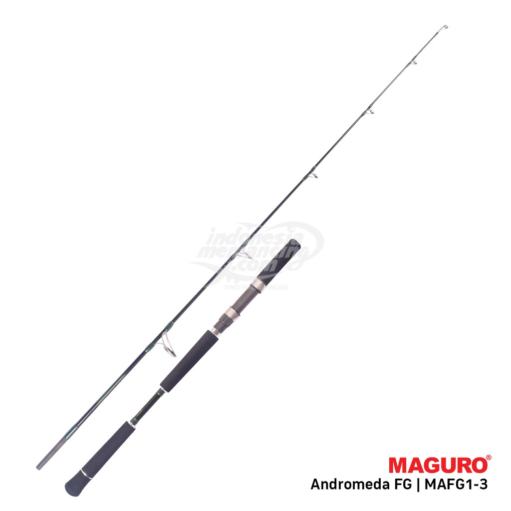 Joran Spinning Sambung 2 Maguro Andromeda FG untuk mancing di laut Indonesia Memancing