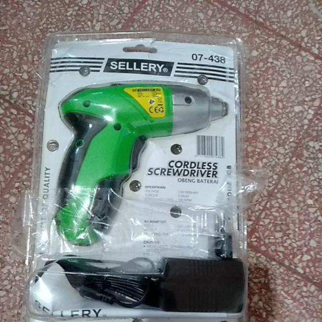 Mesin Bor Cordless Sellery Batre Baterai 07-438 Mesin Bor Sekrup