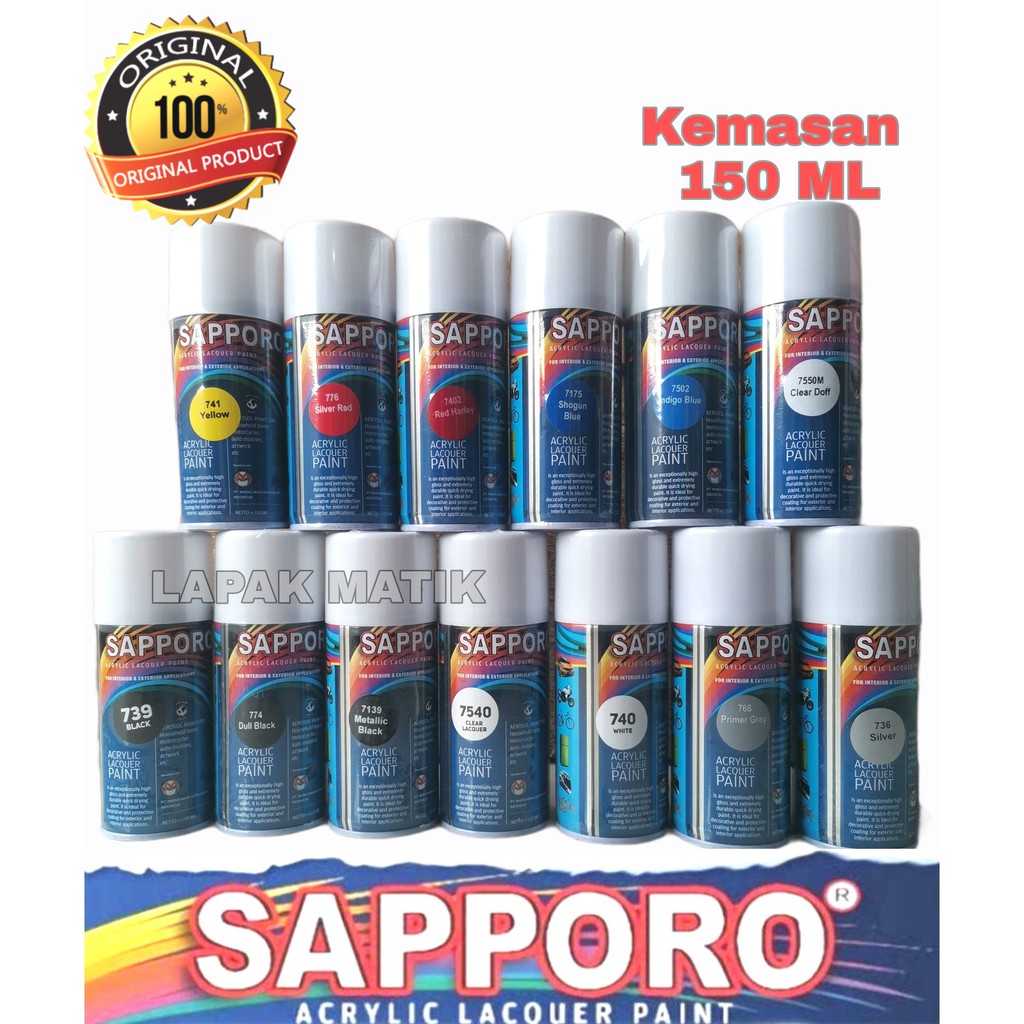 Pilok Sapporo HITAM PUTIH CLEAR EPOXY MERAH BIRU KUNING 150ml