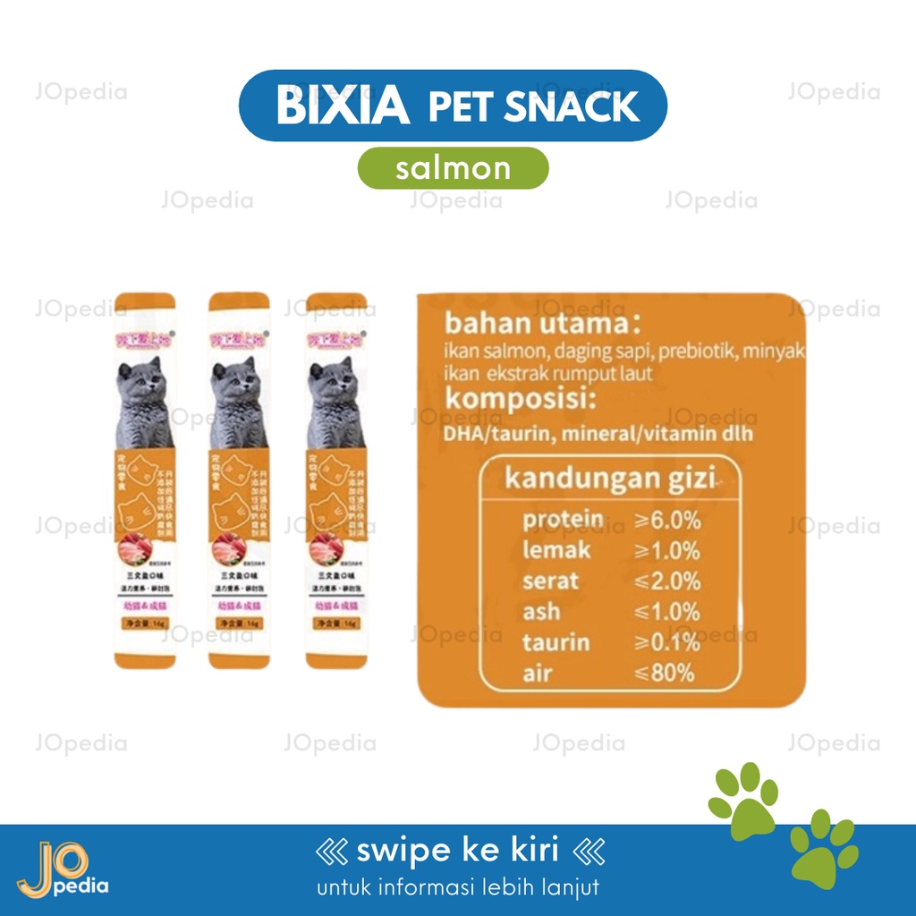 BIXIA Snack Kucing Cemilan Makanan Basah Strip Cat Creamy Treats