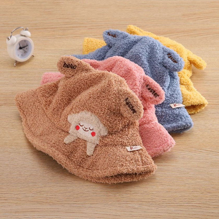 Topi Bucket FLEECE Domba Anak 0 - 4 tahun Sheep Import Korean Style CBKS VC