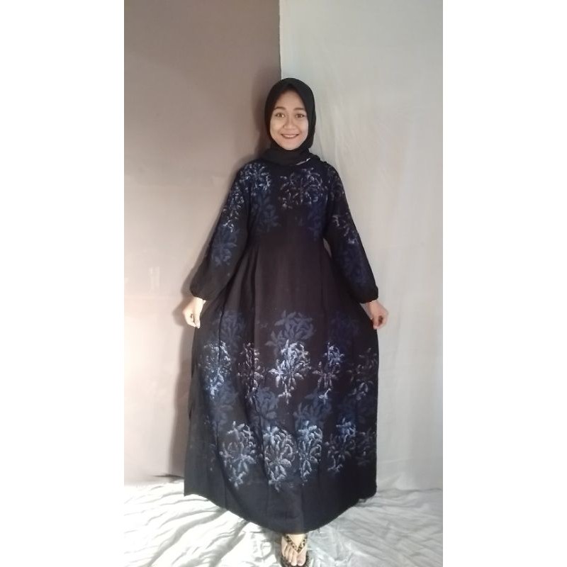 gamis twill ori 100% batik cap malaman - gamis tuwil ori