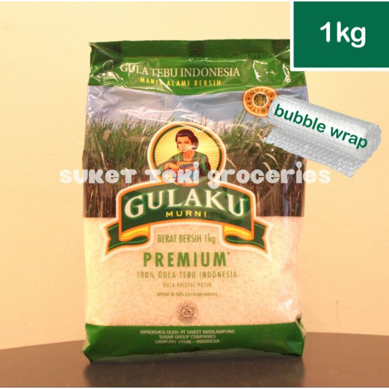 Gula Pasir Gulaku 1 kg Kuning Tebu / Hijau Premium SATUAN Ready