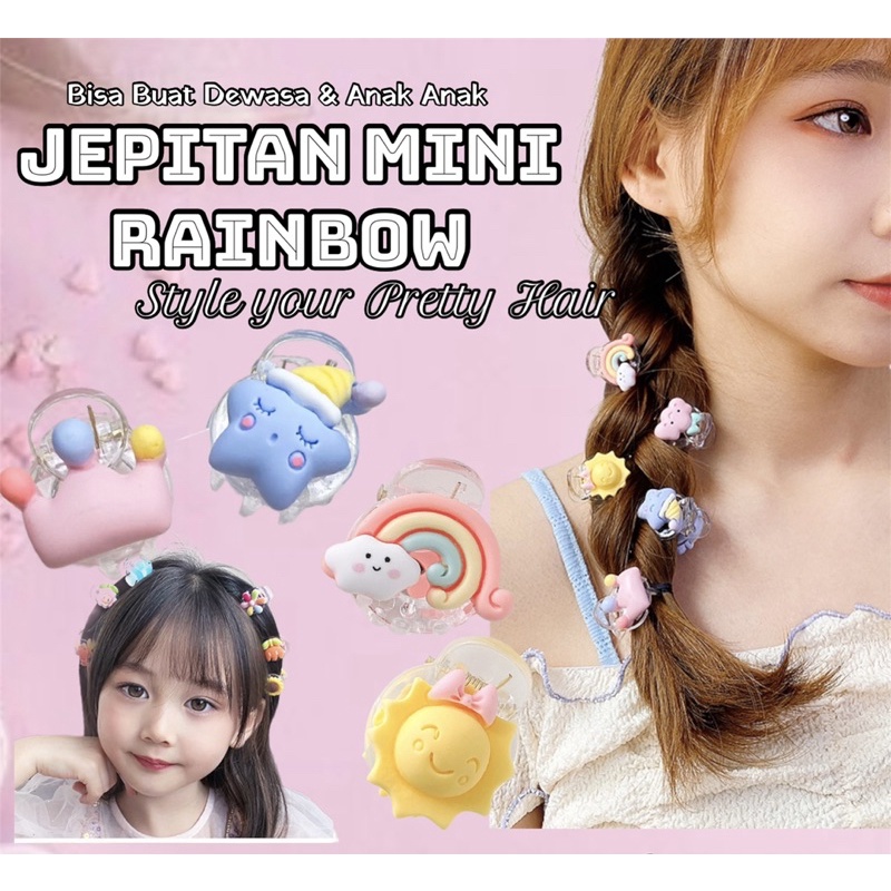 AZ Aksesoris Rambut / Jepit Rambut Korea FASHION Lucu Anak Perempuan / JEPIT RAMBUT MINI RAINBOW IMPORT