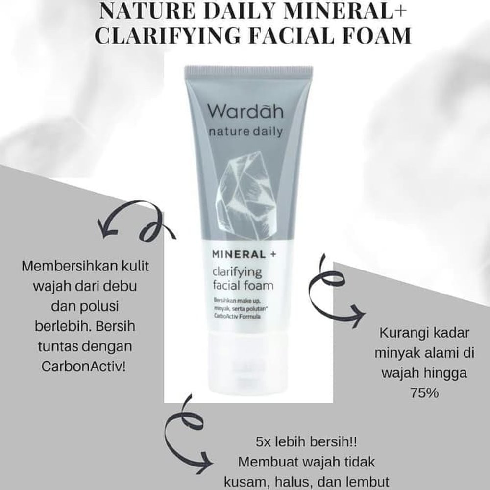 ★ BB ★ WARDAH Nature Daily Mineral Clarifying Facial Foam 60ml