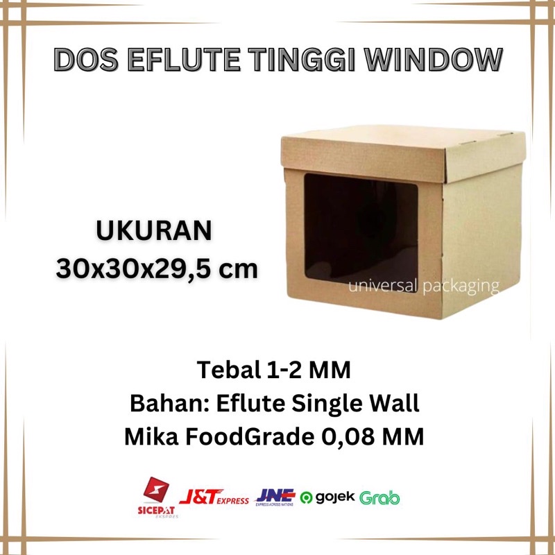 

Dos CAKE BOX EFLUTE UK 30 Tinggi 29,5 cm | Kardus Kotak Box Dos Kue Tart