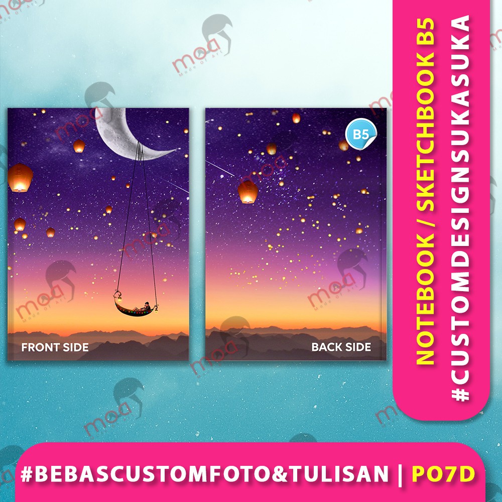 

Custom Cover Printing Premium Notebook Sketchbook Buku Catatan Agenda B5 Jilid Jahit Perfect Binding