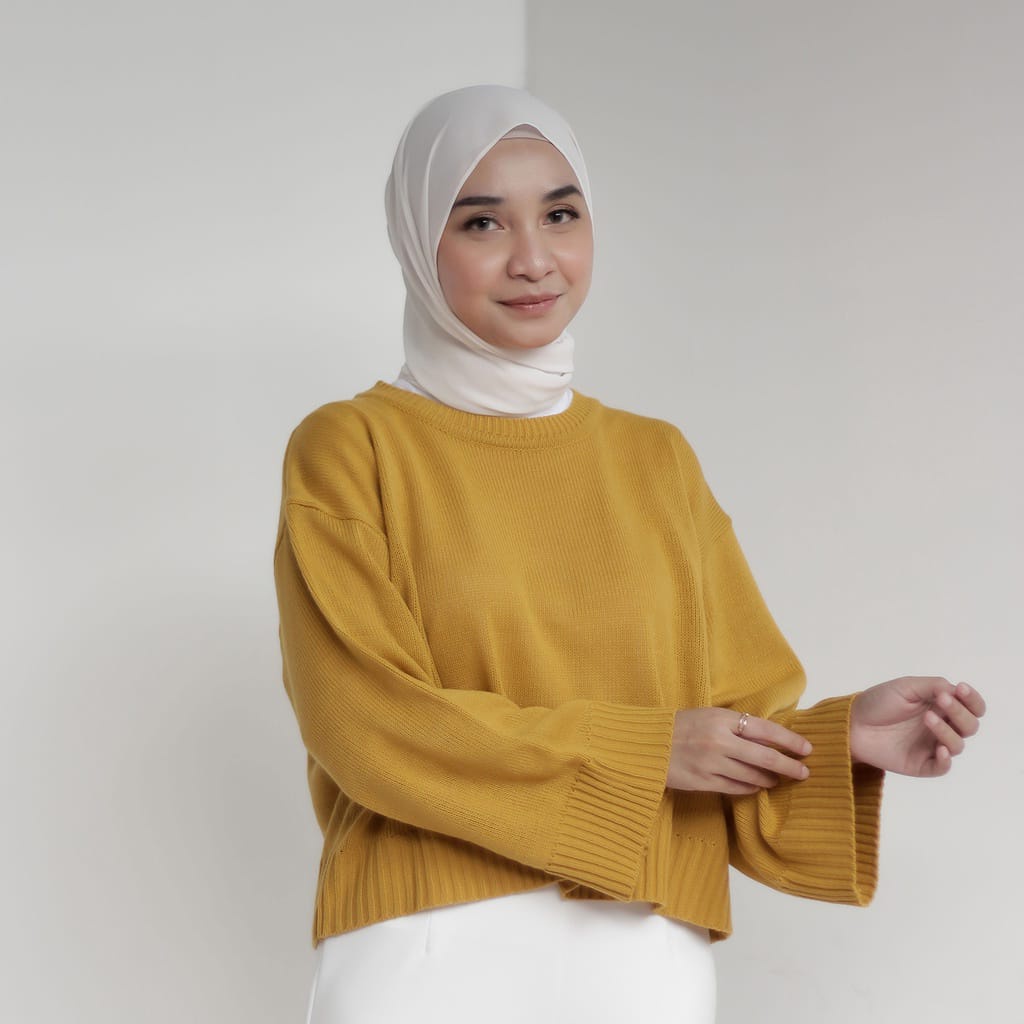 Crop Top Oversize Lengan Panjang Sweater Oversize