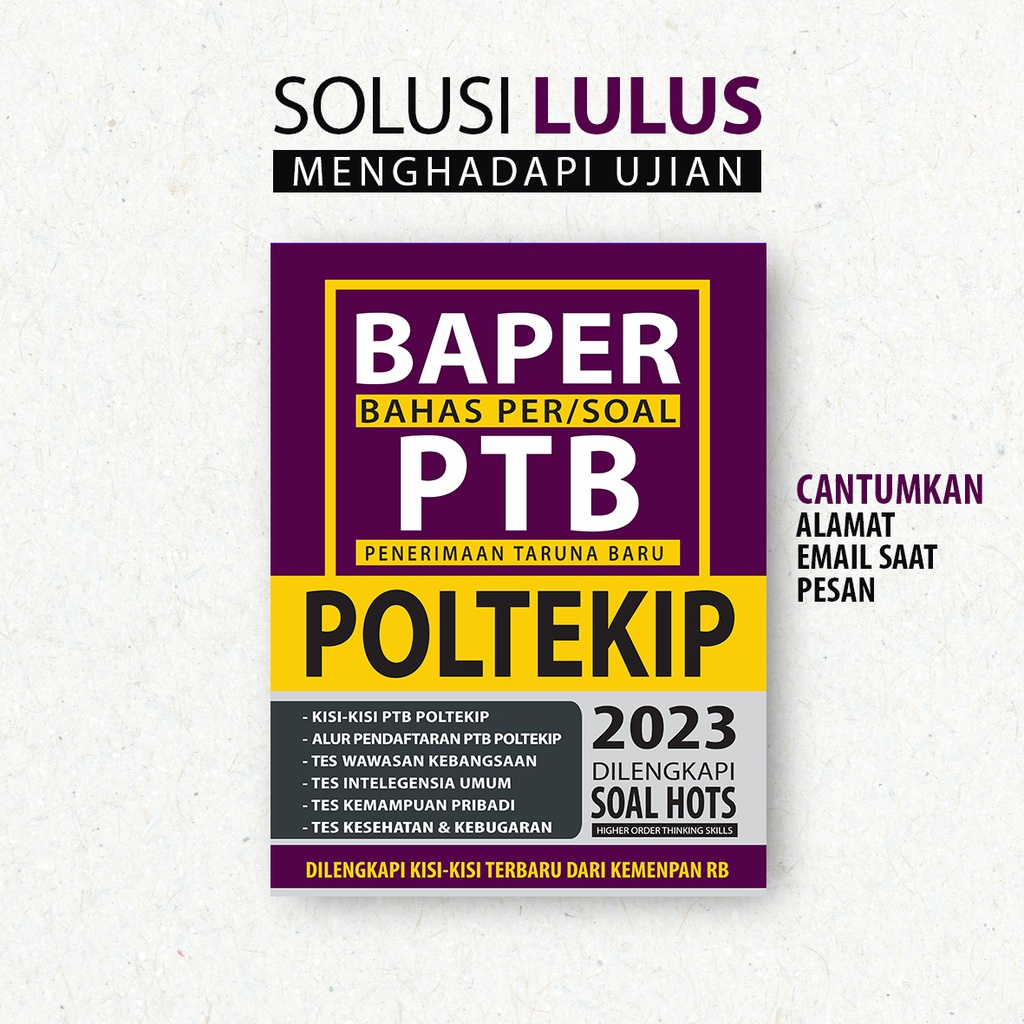 BAHAS PER SOAL PTB POLTEKIP 2023