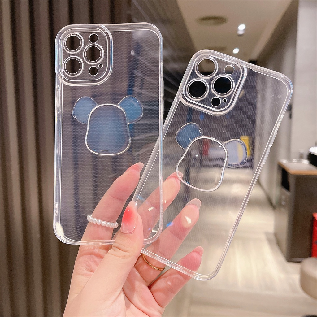 Soft case Transparan Motif Beruang Untuk iphone 11 13 12 pro max Xs max XR 7 8 plus se2020