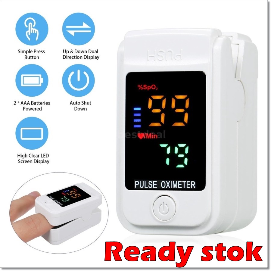 Pulse Oximeter Alat Pengukur Detak Jantung Kadar Oksigen SpO2 Oxymeter OM-98