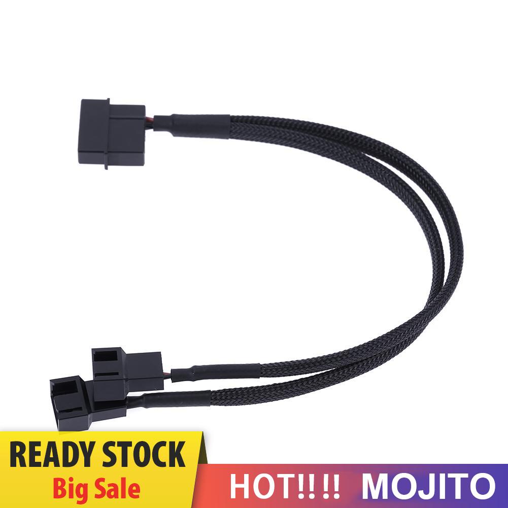 MOJITO 4pin IDE Molex to 2-Port 3Pin/4Pin Cooler Cooling Fan Splitter Power Cable