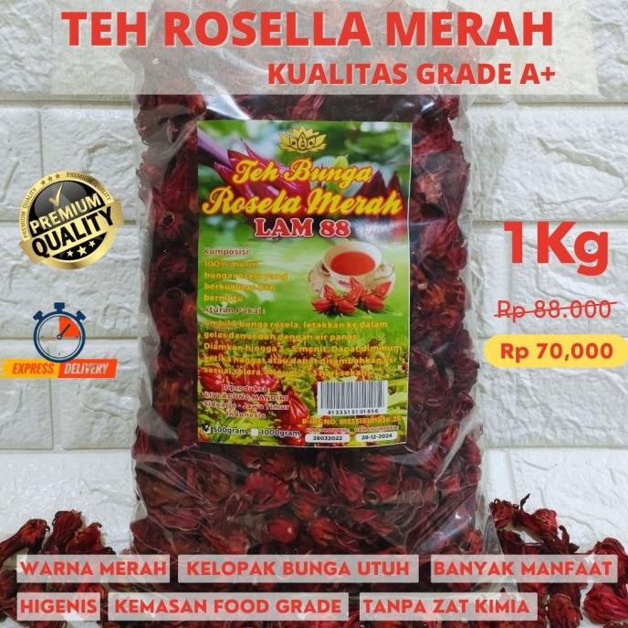 

[COD] Teh bunga rosela kering 1kg [COD]