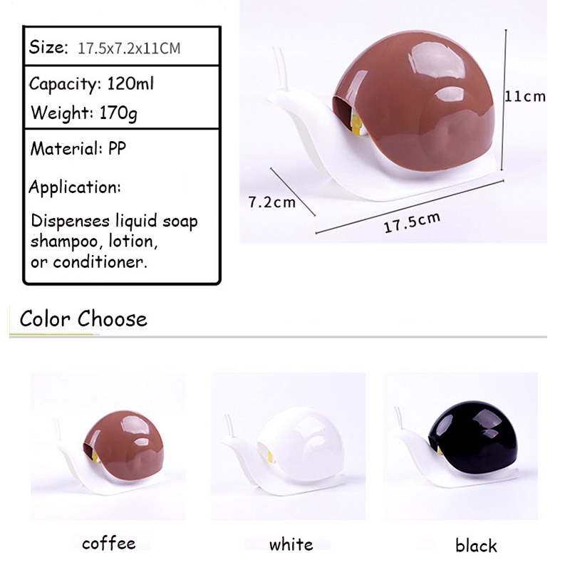 120ml Creative Snail modeling soap pump bottles /Portable Liquid Soap Dispensers / Shampoo shower gel Emulsion Containers