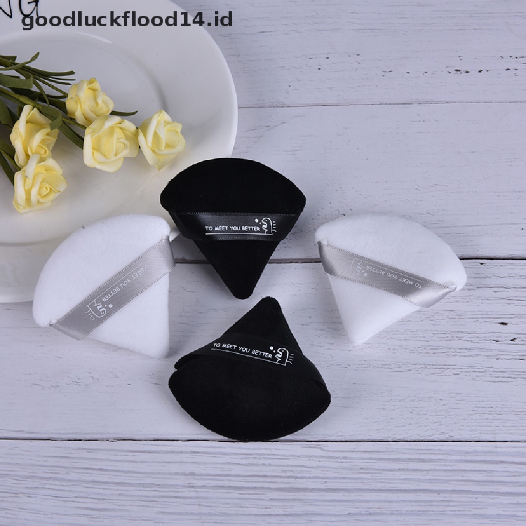 [OOID] 2pcs Portable Soft Triangle Velvet Cosmetic Puffs Mini Makeup sponge Makeup tool ID