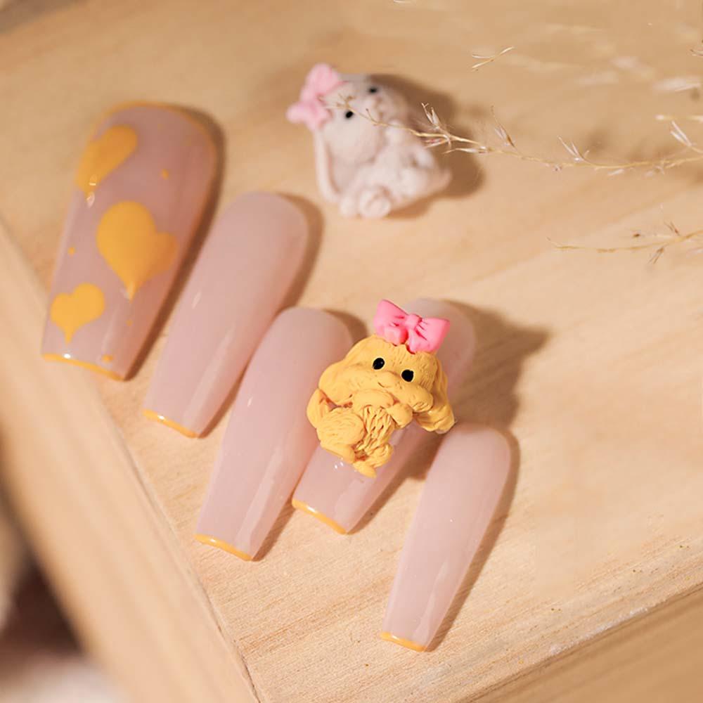 Mxbeauty Dekorasi Nail Art 3D Lucu Indah Manicure Aksesoris Puppy Bear DIY Nail Art