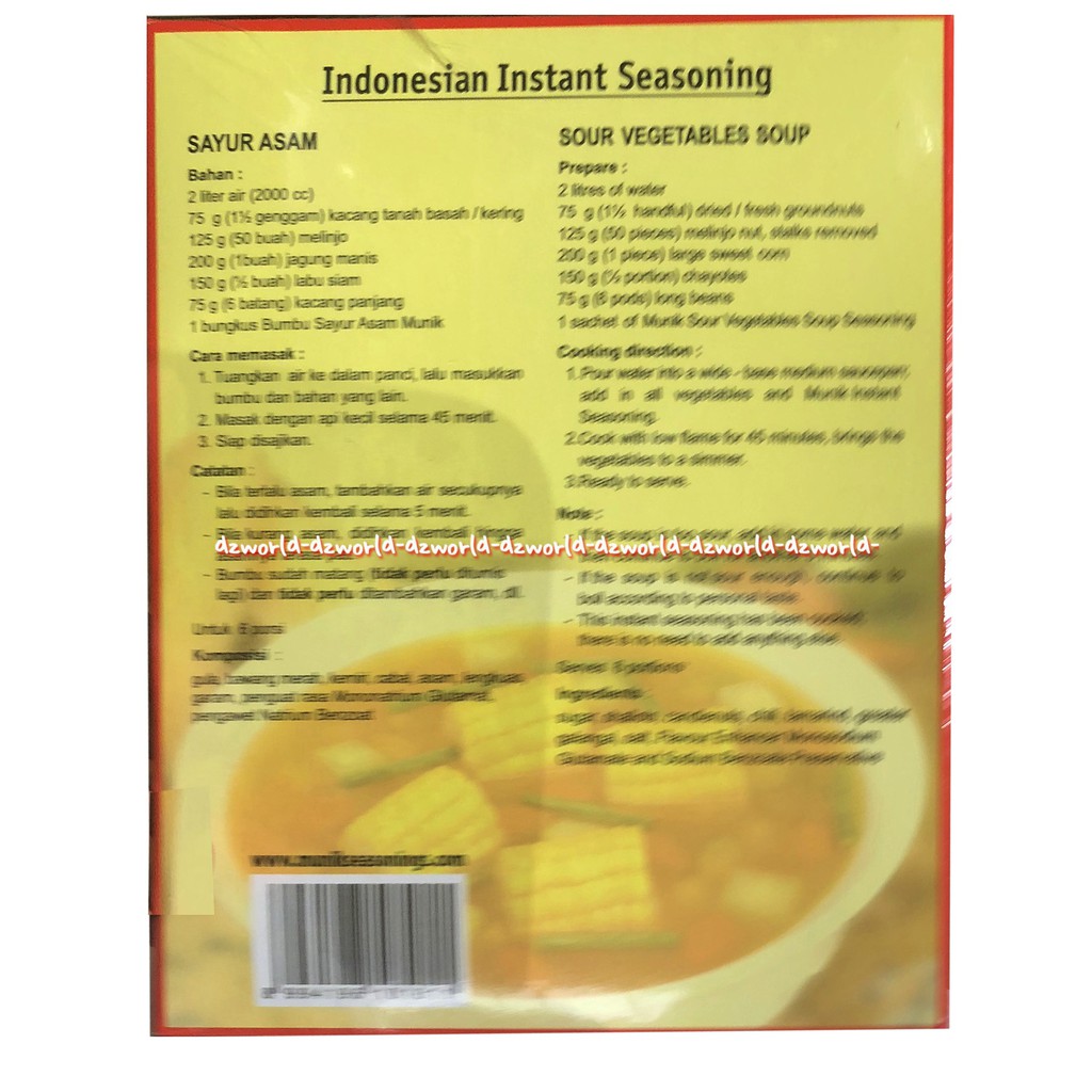 Munik Bumbu Sayur Asem Sour Vegetable Soup Seasoning Bumbu Instan 180gr