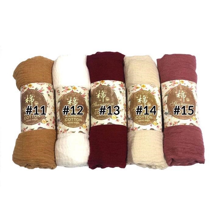 RI04-RI06 FUNSTORE HIJAB PASHMINA CRINKLE SHAWL COTTON WIDE JILBAB BAHAN KATUN PREMIUM IMPORT-7