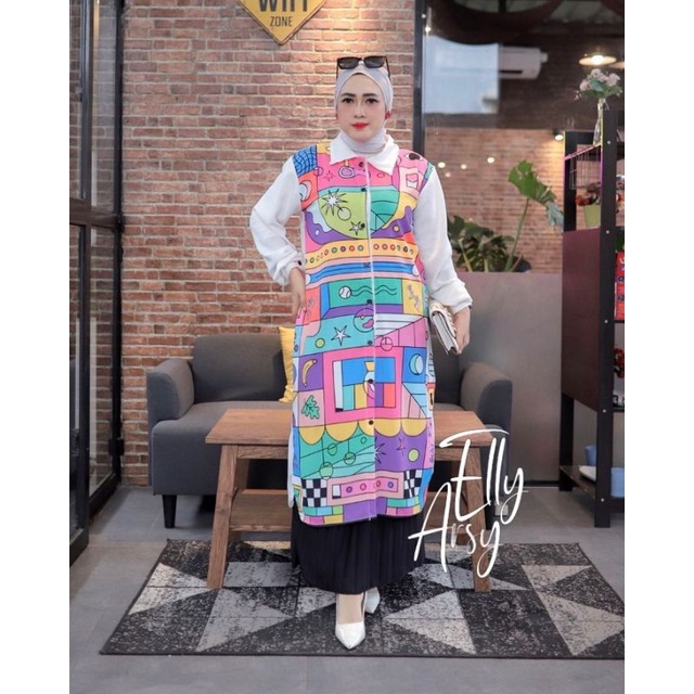 Rainbow midi dress by elly arsy || tunik || cardigan