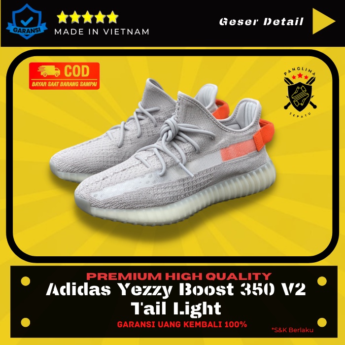Sepatu Running Adidas Yezzy Boost 350 V2 Tail Light Sneakers Pria Sneaker Fashion Cowok Import Premi