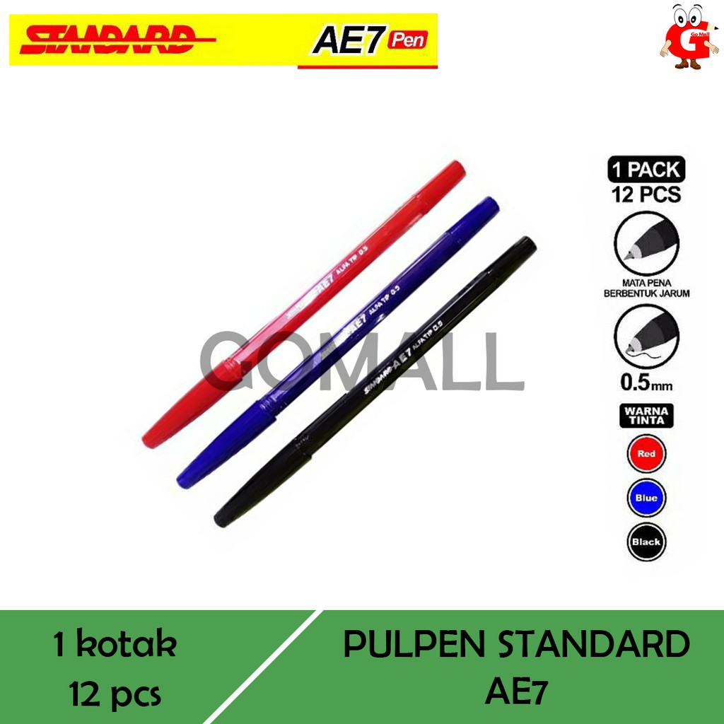 

Pulpen Standard AE7 3 Warna Tinta