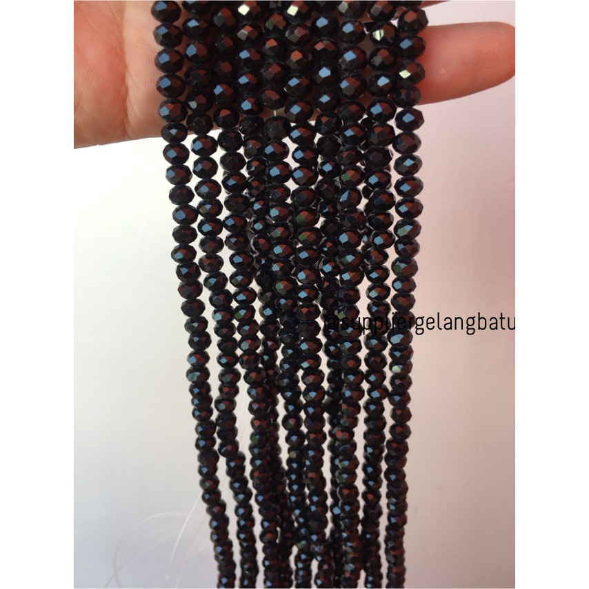 Crystal Ceko Doff 6mm BLACK supplier gelang kalung olshop import promo aksesoris fashion bahan craft