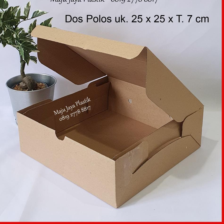 

◙ kotak makan corrugated 25x25x8,5 isi 25pc/ BOX Brown paper box/ dos coklat murah/ kardus tebal ☜