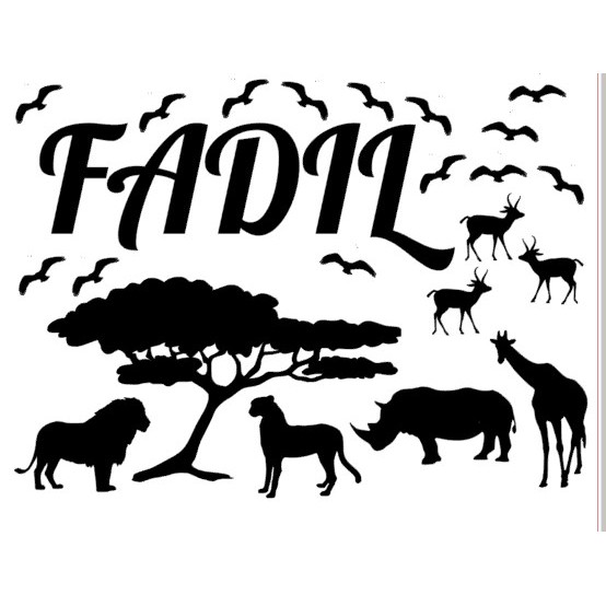 Wall Sticker Nama tema Taman safari  Stiker kamar Dekorasi dinding Murah