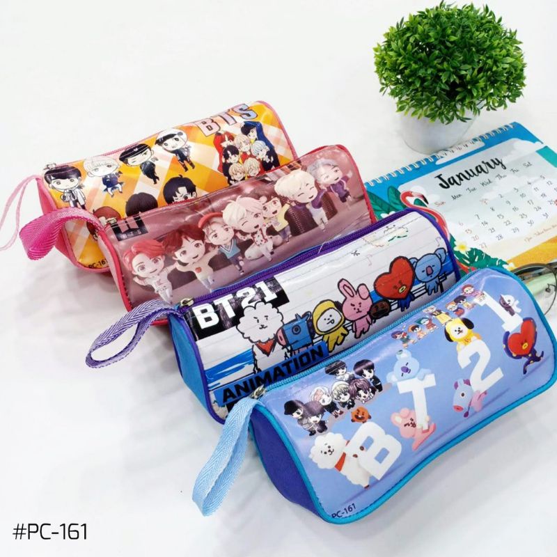 KOTAK PENSIL KARAKTER BTS/KOTAK PENSIL BT21 GROSIR/PENSIL CASE BTS