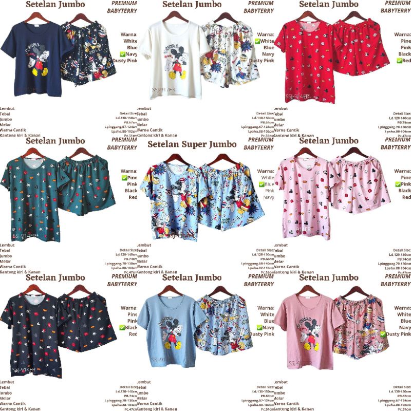 Set Hotpant Babyterry Jumbo